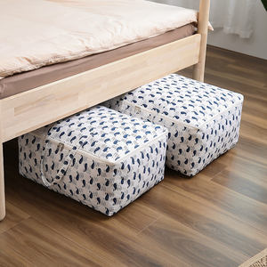 Sacs de couette en coton et lin imprimés Sacs de rangement pour couvertures et couettes avec fermetures à glissière et poignées renforcées Sacs fourre-tout pour <span class=keywords><strong>movin</strong></span> - Product Image 6