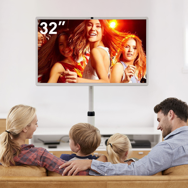 32 Inch High Definition Smart TV for Gaming and Streaming White Cabinet High Definition HDTV Android Touch Screen
