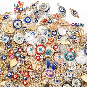 20 حبات همسة مختلطة من حجر الراين والمينا المعلقات العين سبيكة عيون الشر سحر لسوار قلادة القرط الحرف ديي - Product Image 3