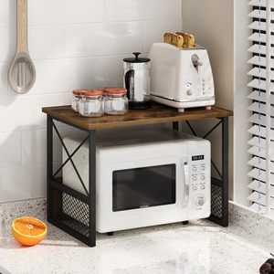 <b>Desktop</b> <b>Shelf</b> Microwave Oven Rack With Storage Space For Kitchen Countertop Organization - Product Image 1