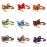 Ensemble collier, laisse et nœud papillon pour chat avec logo personnalisé, OEM ODM, vente en gros, ensemble de colliers imprimés pour animaux de compagnie, faible MOQ, directement de l'usine pour les marques et les magasins d'animaux