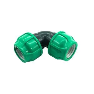 Conector de codo de 90 de alta calidad, accesorios de tubería de conexión rápida PP, codo PP, tubería de riego, sistema de agua