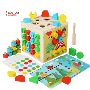Montessori di legno di classificazione per bambini numero educativo di forma di colore <span class=keywords><strong>dado</strong></span> di corrispondenza giochi scatola di Juguetes giocattoli per bambini ragazzi ragazze - Product Image 1