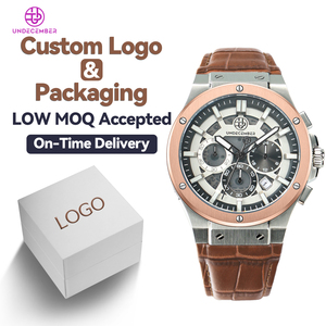 Montre personnalisée Undecember ODM/OEM, résistance à l'eau 5ATM, montre à quartz, bracelet en cuir, logo personnalisé, montres à quartz pour hommes - Product Image 1