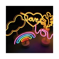 LED Groothandel Aangepaste Mini 3D Neon Tafellampje 3AA Batterij Glow Halloween Valentijnscadeau Decoratie USB Aangedreven
