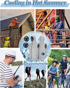 Chaqueta de ventilador de refrigeración Prevención de golpes de calor Chaqueta de aire acondicionado Protección solar Chaleco fresco de hielo con ventiladores Trabajo de cable - Product Image 5