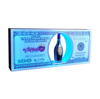 Présentoir de bouteilles LED en forme de billet de dollar, lumières de Noël, glorificateur de bouteilles