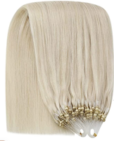 Extensions de cheveux naturels Micro Links, cheveux russes blonds, résistantes à la chaleur, pour coiffeurs et propriétaires de salons