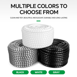 Bande de protection spirale noire flexible LTS de 42 mm de diamètre pour l'organisation et l'isolation des câbles, gaine de câble en <span class=keywords><strong>PE</strong></span> pour réparations de câbles - Product Image 4