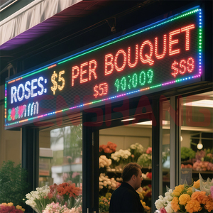 ป้ายสัญลักษณ์ยาวแบบยาวแถบสี RGB <span class=keywords><strong>LED</strong></span> พิกเซลสำหรับรถบรรทุกติดผนังร้านค้าขายปลีกแบบกำหนดเองได้ - Product Image 4