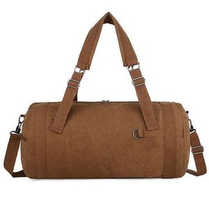 Muestra gratuita: Bolsa de lona multifuncional de gran capacidad para ropa de viaje, para hombres y mujeres, cómoda, de hombro y de mano, para el tiempo libre. - Product Image 3