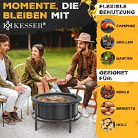 Brasero moderne certifié CE avec grille de cuisson, chauffe-jardin extérieur sécurisé, foyer à bois modèle F40702 pour chauffage domestique et cuisson