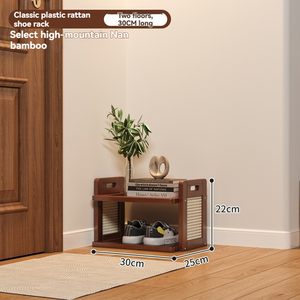 Zapatero Vertical ajustable de madera maciza moderno de lujo ligero 6 estantes diseño de esquina patentado que ahorra espacio para puerta delantera estrecha - Product Image 3