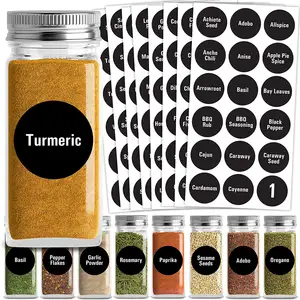 Custom Sets Packed Adhesive Waterproof Sticker PVC Spice Jar Labels Stickers