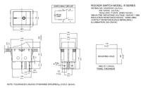 Interrupteur à bascule carré rouge 16A 250V / 20A 125V AC DPST ON-OFF avec voyant lumineux pour équipement et équipement médical R210-1C5L-AR1-NWC