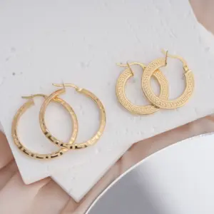 PCX Jewelry Elegant Hoop Earrings 18k Gold solid pure Fine Jewelry Earrings Round Small Women Men Huggies Earrings