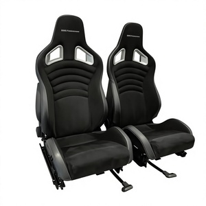 Asientos Deportivos Negros Traseros Tipo Bucket para Auto, Arnés de Seguridad, Accesorios Interiores de Auto Modernos y de Lujo en Fibra de Carbono - Product Image 1