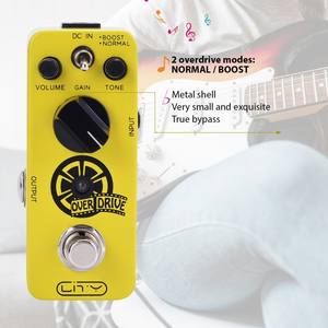 Lity Overdrive pedale per <span class=keywords><strong>chitarra</strong></span> Overdrive Mini pedale con 2 modalità di suono normale di amplificatore Combo valvola a tubo per G elettrico - Product Image 5