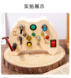 Interruttore a LED in legno scheda occupata elettronica cognizione del colore giocattoli educativi per bambini <span class=keywords><strong>educazione</strong></span> <span class=keywords><strong>fisica</strong></span> precoce - Product Image 6