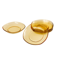 Vaisselle de table en verre borosilicate, assiette transparente en verre à haute teneur 1 pièce