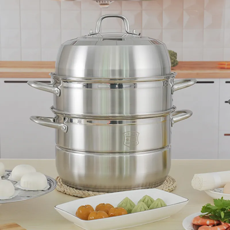 蒸し器鍋OEM食品グレード大型ステンレス鋼2/3層レストラン台所用品スープ鍋蒸し器鍋
