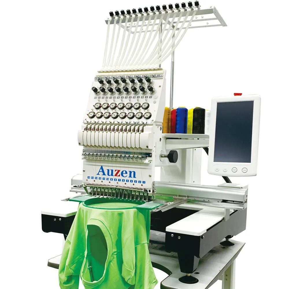 3D kapaklar için 2023 büyük satış tek kafa nakış makinesi nakış Auzen 1200spm konfeksiyon dikiş nakış makineleri