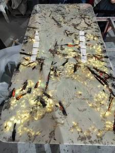 Translucent Stone Backlit Modern Dining Table Set <b>Marble</b> <b>Top</b> Luxury 4 Seater 6 8 Room Furniture Luxury Stone - Product Image 4