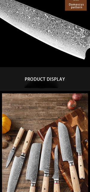 TJ POP Japanese VG10 Kitchen Knives Sets 67 Layer Damascus