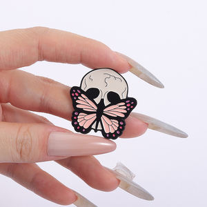 Schmetterling Skelett Brosche Emaille Pins Halloween Punk Schädel Schmetterling Metall Broschen Rucksack Revers Abzeichen Schmuck Großhandel - Product Image 4