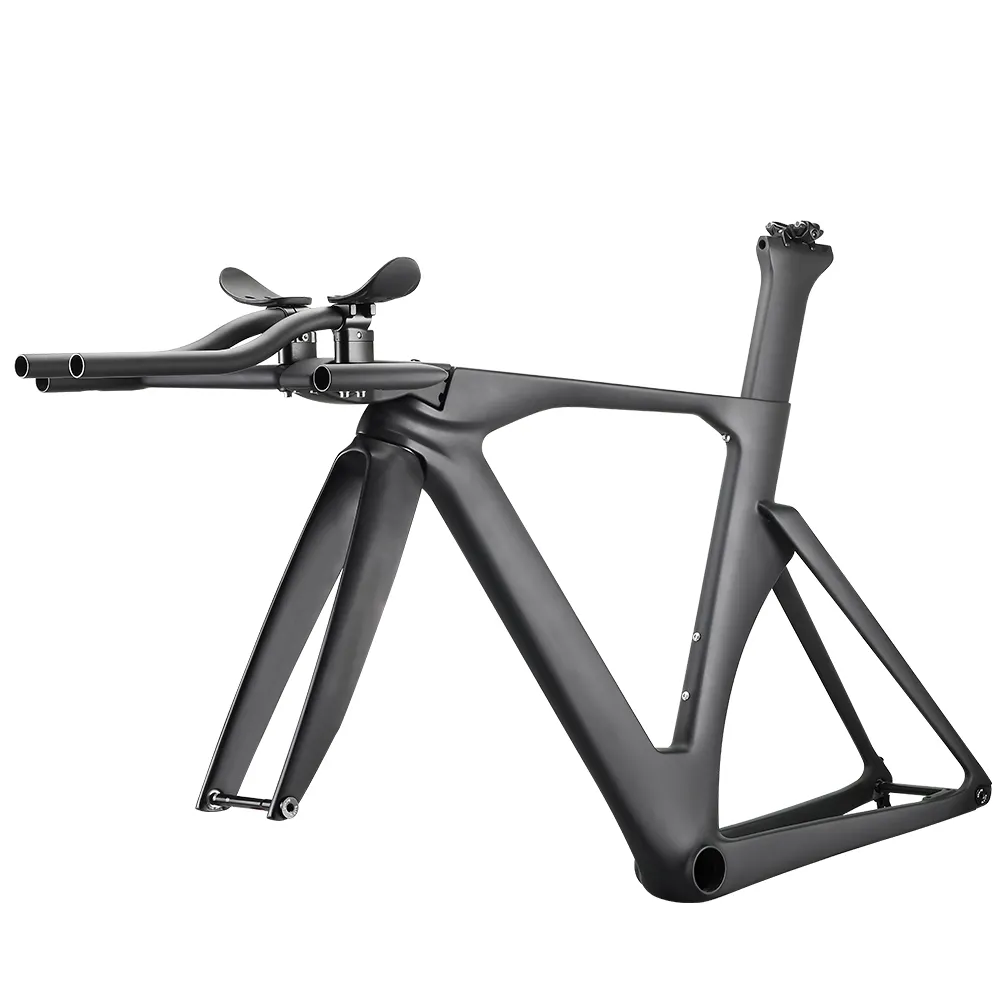 Peso leve Carbono Aero Tempo Trial Bike Quadro Escondido Cabo Interno Trial Bike Frame Disco Triathlon Quadro Time Trial Frameset