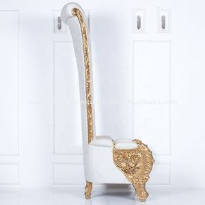 Baroque High Back King Throne Chair Unique Design Luxury Style <b>Wood</b> <b>Frame</b> <b>for</b> Wedding Events Parties in Hotel Living Room - Product Image 4