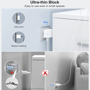 <span class=keywords><strong>4</strong></span> cổng USB C sạc nhanh 40W Ultra Slim tường cắm cho <span class=keywords><strong>Iphone</strong></span> 15 Samsung Galaxy PD QC3.0 Power Adapter du lịch Kích thước - Product Image 5