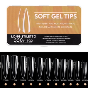 Puntas de Gel suave para <span class=keywords><strong>Uñas</strong></span> postizas, caja blanca profesional cuadrada, estilete largo, 15 estilos - Product Image 2