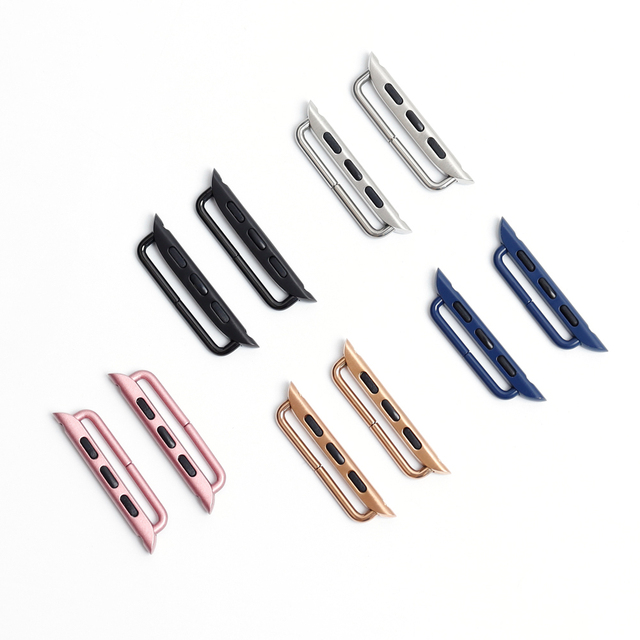 Cheap 38mm 42mm 40mm 44mm Stainless Steel Watch Adapter with Breathable Band for Smartwatches Watch Parts Accessories