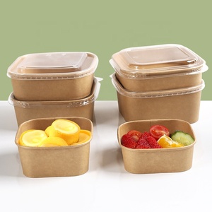 Tazones Cuadrados Desechables <span class=keywords><strong>de</strong></span> Papel Kraft, Reciclables, Aptos <span class=keywords><strong>para</strong></span> Alimentos, Recipientes <span class=keywords><strong>de</strong></span> Papel <span class=keywords><strong>para</strong></span> Pasta, Comida Frita y Postres - Product Image 5