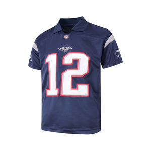 2025 Zomer Sneldrogende Hoge Polyester Poloshirt Met Korte Mouwen Bedrukte Top Voor American Football & Ijshockey - Product Image 3