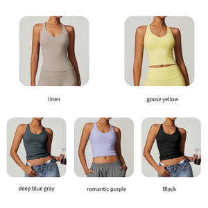 Venta al por mayor sin mangas Fitness chaleco ajustable correa de hombro ropa de mujer gimnasio chaleco correr Yoga Top para Mujer Deporte <span class=keywords><strong>Camiseta</strong></span> sin mangas - Product Image 2