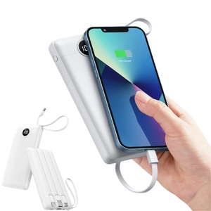 ขายส่งที่ชาร์จพกพาขนาดเล็ก 4 in 1 ความจุ 10000mAh 20000mAh พร้อมสายชาร์จซ่อนในตัว สำหรับของแจกส่งเสริมการขาย - Product Image 1