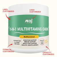 OEM 15-en-1 Multivitamines à croquer pour chiens, Alimentation pour animaux de compagnie, Probiotiques à base de plantes, Supplément à croquer pour la santé intestinale, les soins de la peau et la santé cardiaque