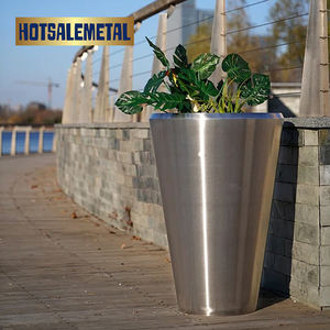 Pots de fleurs modernes en acier inoxydable Hotsalemetal, jardinières pour la maison et le jardin, écologiques, faits à la main, personnalisables, mini-jardinières - Product Image 2
