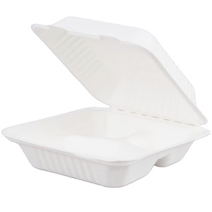 Takeaway bao bì Microwaveable phân hủy sinh học mía bã mía vỏ sò ăn trưa hộp thực phẩm - Product Image 4
