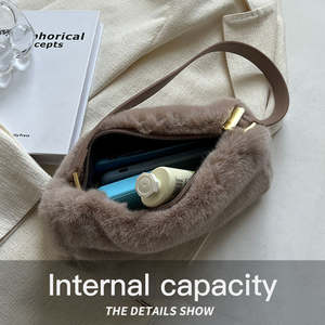Nouveau Sac à Bandoulière en Peluche 2026 pour Femme – Sac Fourre-tout Multifonctionnel Simple en Peluche - Product Image 2