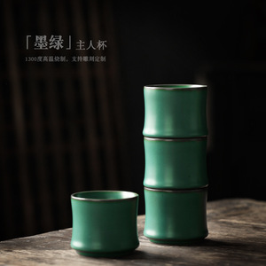 Taza de Té de Cerámica Shangyan, Taza Maestra con Diseño de Bambú, Acabado Mate, Taza Individual para Té Kung Fu, Estilo Retro - Product Image 1