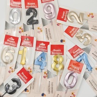 Bougies d'anniversaire artistiques dorées géométriques 3D à facettes populaires pour la fête d'anniversaire