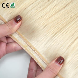 Wholesale Price Butterfly Weft High Quality XO <b>Hair</b> Weft <b>Human</b> <b>Hair</b> <b>Extensions</b> Invisible Weft 50g Blonde <b>Extensions</b> with Holes - Product Image 1