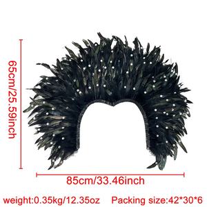 شال نسائي من الريش على شكل صدفة البحر لحفلات الهالوين والكرنفال، عباءة للأداء والحفلات التنكرية، وشاح غامض متوفر في المخزون - Product Image 4