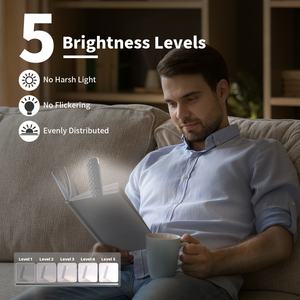 ไฟอ่านหนังสือแบบหนีบคุณภาพสูงรุ่นใหม่ล่าสุด ได้รับสิทธิบัตรแล้ว ชาร์จผ่าน USB ได้ ใช้เป็นโคมไฟตั้งโต๊ะได้ ปรับงอได้ เหมาะสำหรับอ่านหนังสือ - Product Image 6