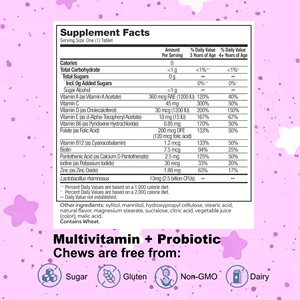 Masticables Multivitamínicos + Probióticos al por Mayor de Fábrica, Promueven Dientes y Encías Saludables con Lactobacillus rhamnosus para Niños a Partir de 3 Años - Product Image 2