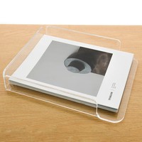 Organizador de Archivos Acrílico, Librero Pequeño de Escritorio, Transparente, para Carpetas A4, Almacenamiento Individual, Organizador de Papeles de Prueba, Caja de Archivos