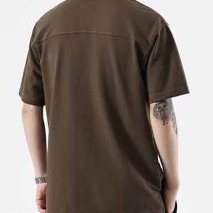 Camisetas de Hombre Personalizadas 100% Algodón, Cuello en V, Manga Corta, con Botones y Bolsillo, Estilo Urbano, Antiarrugas, de Secado Rápido y Transpirables - Product Image 4